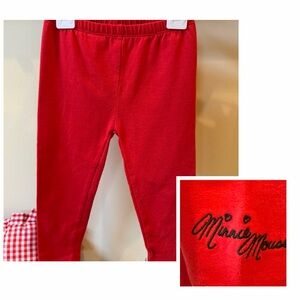 Disney Minnie Mouse Toddler Girls Red Leggings Size 2T
